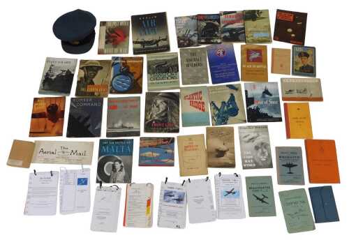 WWII and later aviation-related items, including aircraft recognition silhouette cards, an Air...