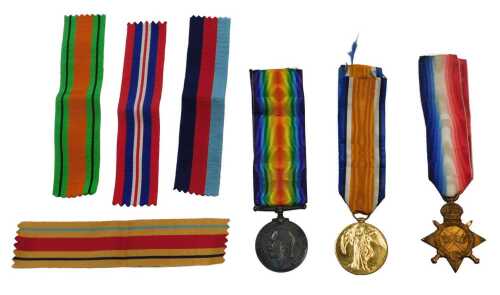 Three World War I medals, named to Sergeant F Leeson, Army Ordnance Corps, 07894, comprising the...