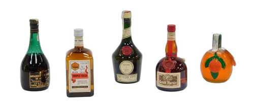 Alcohol, comprising Tiama Triple Seco, Benedictine Liqueur, orange liqueur, Grand Marnier, and...