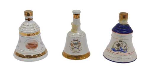 Three Bell's Scotch whisky decanters, comprising Christmas 2000, 70cl, Birth of Princess Eugenie,...