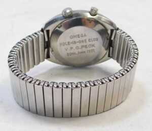 An Omega Chronostop wristwatch, with a grey finish batoned dial, with an orange seconds counter,... - 3