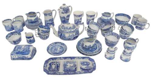 Copeland Spode Italian pattern part tea and coffee wares, to include teapot, teacups and saucers,...