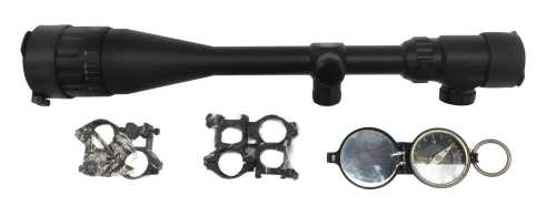 A Goetland 6-24x50 rifle scope, boxed, together with a German military compass, numbered 9465. (2)