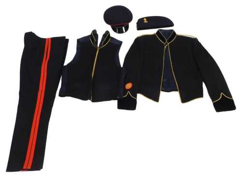 A Royal Logistics Corps dress uniform, comprising jacket, waistcoat, and trousers, together with...