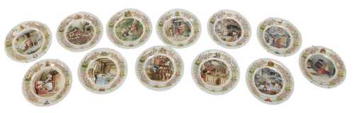 Twelve Wedgwood Foxwood Tales porcelain collectors plates, to include Foxwood Regatta, Picnic at...