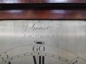 A George III figured mahogany regulator longcase clock, the shallow moulded hood with canted and... - 4