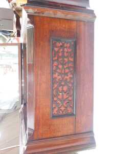 A George III figured mahogany regulator longcase clock, the shallow moulded hood with canted and... - 5