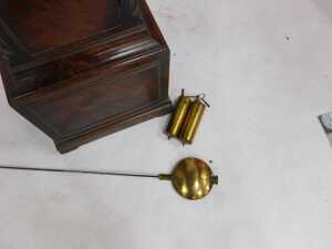 A George III figured mahogany regulator longcase clock, the shallow moulded hood with canted and... - 6