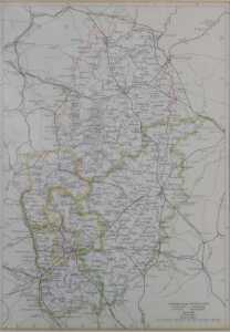 After William Blaeu. Map of Fife, hand-coloured bookplate, 37cm x 46.5cm, together with a... - 3
