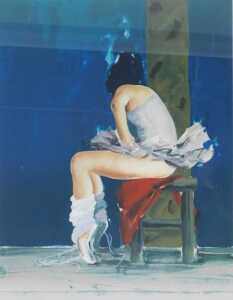 Donald Hamilton Fraser (1929-2009). Seated dancer, colour lithograph, artist proof number 19/20,...