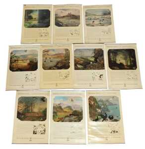 Ten Shell Nature Studies posters, comprising Wildlife in April, January Wild Fowl, September...
