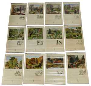 Twelve Shell Guide to Trees posters, comprising April, October, September, November, July, June,...
