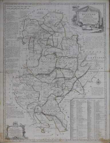 After Emmanuel Bowen. An Accurate Map of the County of Bedford divided into its Hundreds,...