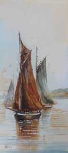 A group of pictures, comprising JDB, Stratford Upon Avon, watercolour, 16.5cm x 27cm, Worbes,... - 2