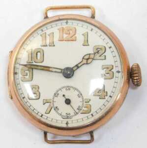 Two wristwatches, comprising a 9ct rose gold cased wristwatch head, with cream painted enamelled... - 2