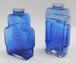A pair of Helena Tynell for Riihimaen Lasi blue glass decanters, modelled as a gentleman, 22cm... - 2