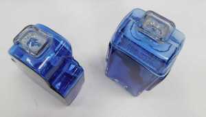 A pair of Helena Tynell for Riihimaen Lasi blue glass decanters, modelled as a gentleman, 22cm... - 3