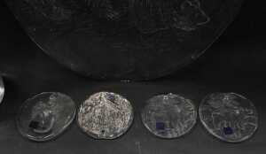 A group of Scandinavian glassware, comprising a Meri Lasi glass roundel impressed with a bear... - 2