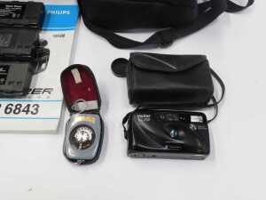A group of cameras, to include Canon EOS 650 SLR camera, and Olympus OM10, Ricoh TLS 401, etc.... - 3
