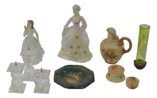 A group of collectables, to include a Moorcroft Freesia pattern green ground ashtray (AF),...