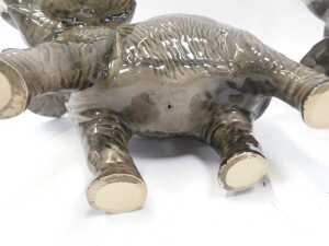 Two Beswick pottery elephants, each modelled with trunk raised, 25cm high. (AF) - 4