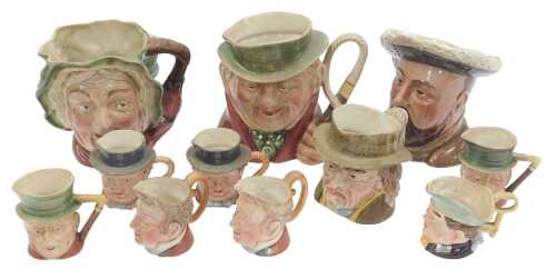 A group of Beswick pottery character jugs, to include Henry VIII 2099, miniature Dickens...