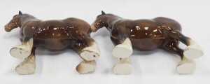 Two Beswick pottery shire horses, printed marks, 22cm high. - 3