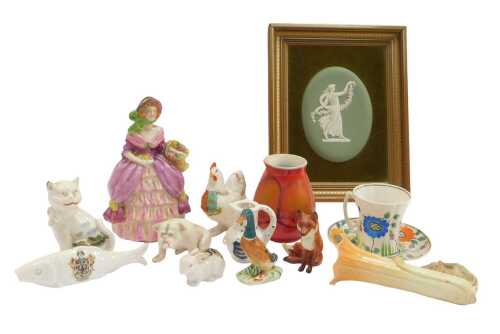 A green Wedgwood Jasperware plaque, depicting a maiden from the Dancing Hours series, impressed...