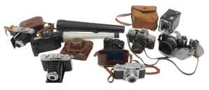 Cameras and optical related equipment, comprising a Fujifilm Instax 100, a Philips Explorer...