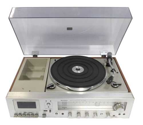 A Sharp stereo music centre, SG-220E, 58cm wide.
