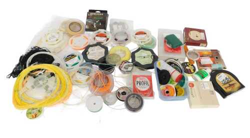 Various fly lines, tippets and leaders, including Profil leaders, tapered fly lines, Airflow...