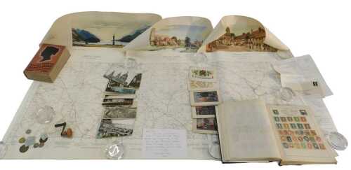 Philately. A Strand stamp album containing postally used world stamps, together with a Stanley...