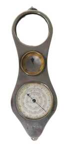 A George V silver cased map measuring tool, with compass and magnifier, London 1916, 2.72oz all in