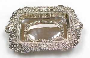 A Victorian silver dressing table tray, of twin handled rectangular form, with an embossed... - 2