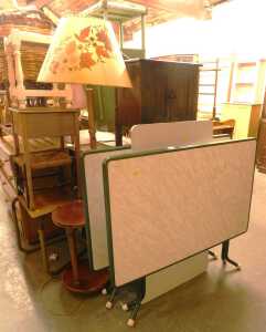 A group of furniture, to include an oak Old Charm style two door cabinet, an oak trolley,...