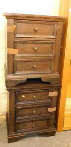 Two Universal Broadmoore Furniture three drawer bedside cabinets.