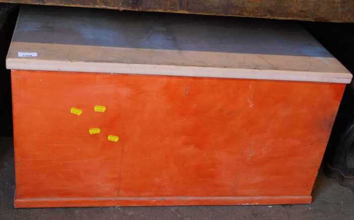 A painted pine chest, 76cm wide.