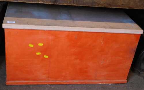 A painted pine chest, 76cm wide.
