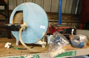 A bench top grinding machine, together with accessories. WARNING! This lot contains untested or...