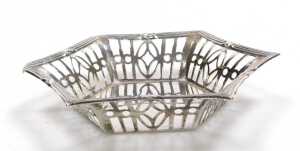 An Elizabeth II cut glass and silver lidded sugar sifter, Birmingham 1965, a hexagonal sweetmeat... - 4