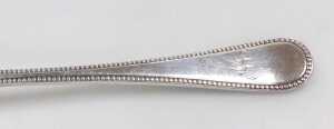 A set of six of Edward VII silver Bead pattern tablespoons, initial engraved, Sheffield 1909, 17.... - 2