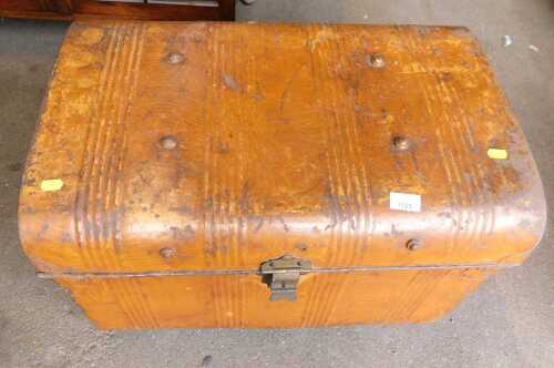 A metal domed top trunk.