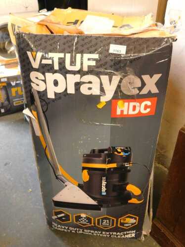 V - A V-Tuf Sprayex HDC heavy duty spray extraction carpet upholstery cleaner, boxed.