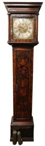 A late 17thC walnut and marquetry inlaid longcase clock, by Joseph Buckingham in ye Minories,...