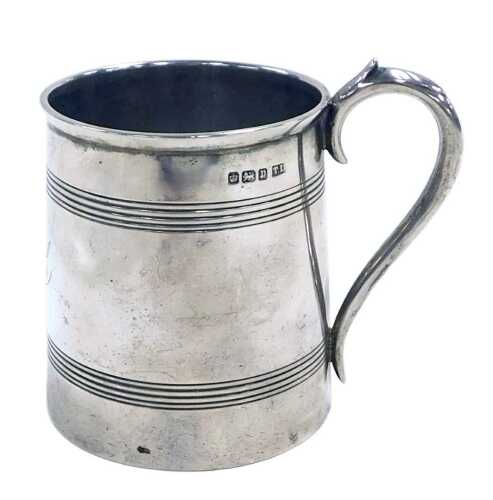 An Edward VII silver christening tankard, engraved "Keith", Sheffield 1907, 4.61oz.