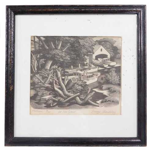 George Mackley (British 1900-1983). Flotsam, limited edition wood block print 7/75, dedicated...