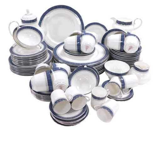 A Royal Doulton porcelain Sherbrooke pattern part dinner tea and coffee service, comprising...