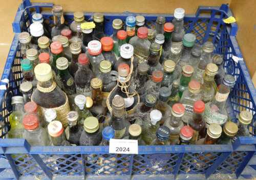 Miniature alcohol bottles, to include Campari, Cornish Liquor Mead, Creme de Menthe Glaciale,...