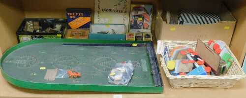 Mid 20thC children's toys and games, to include Viewmaster reels, miniature dolls furniture, a...