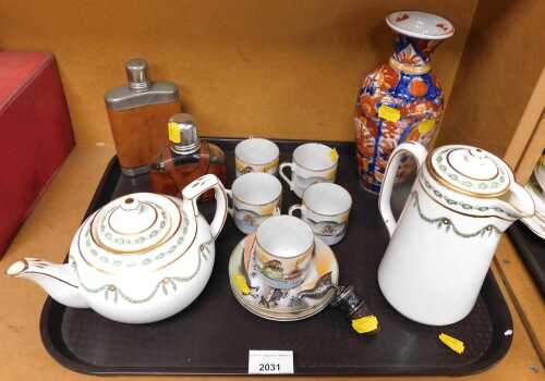 Ceramics and drinkwares, to include a Hamersley & Co teapot and coffee pot, in white with a gilt...